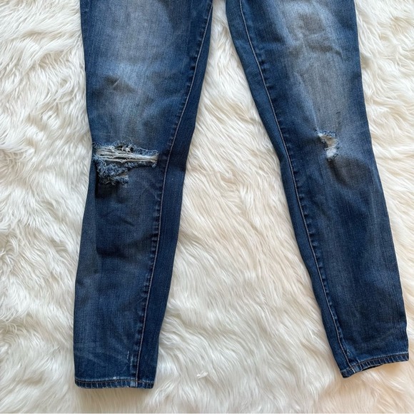 Madewell High Riser Skinny Dark Wash Distressed Ripped Denim Jeans Size 28 - Picture 4 of 6